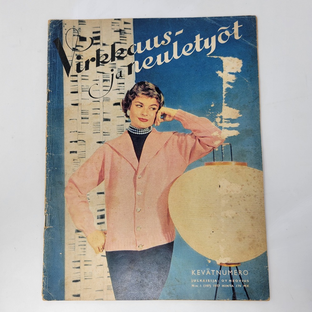 Vintage 1957 Virkkaus- ja‎ neuletyöt Finnish Knitting Crochet Magazine